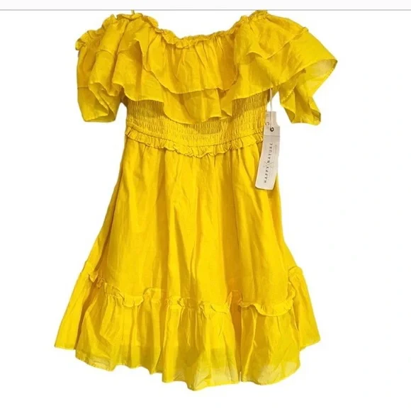 NWT HAPPY X NATURE Kate Hudson off the shoulder Dress sz.small(L-Junior) - Picture 2 of 9